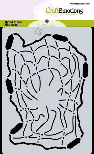 CraftEmotions Mask Stencil / Schablone Ocean broken fishing net A6 Carla Creaties 