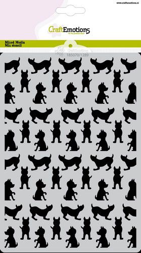 CraftEmotions Mask Stencil / Schablone Odey & Friend - Hunde A5 Carla Creaties 
