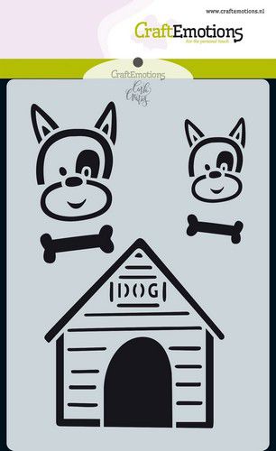 CraftEmotions Mask Stencil / Schablone Odey & Friends - Odey und Hundehütte Carla Creaties 