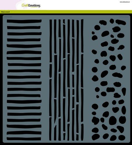 CraftEmotions Mask Stencil / Schablone Punkte, Streifen und Streifen 30x30cm 