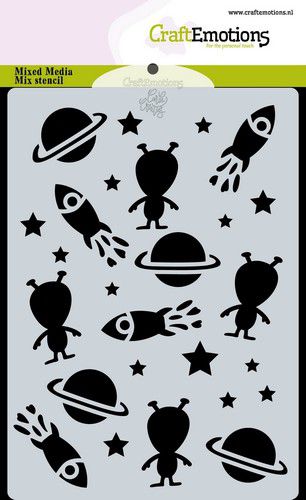 CraftEmotions Mask Stencil / Schablone Space - In Space Carla Creaties 