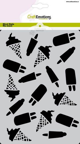 CraftEmotions Mask Stencil / Schablone Summer Fun - Eis A5 Carla Creaties 