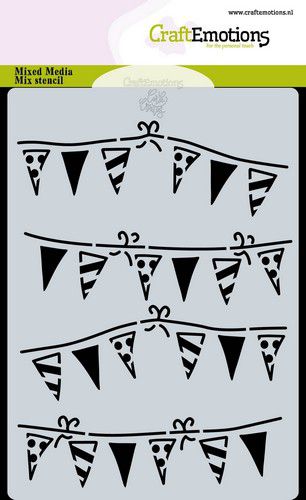 CraftEmotions Mask Stencil / Schablone girlande Flaggen A6 Carla Creaties 