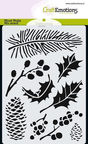 CraftEmotions Mask Stencil / Schablone xmas florals A6 
