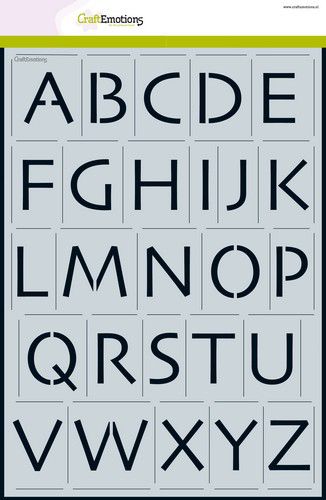 CraftEmotions Schablone - Alphabet Großbuchstaben Skia A4 - H=~35mm A4 