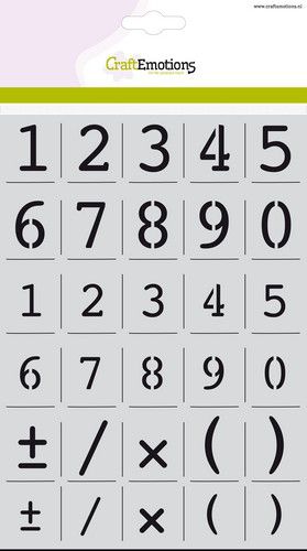 CraftEmotions-Schablone - Alphabet-Nummern Courier A5 - H=16 & 23mm A5 