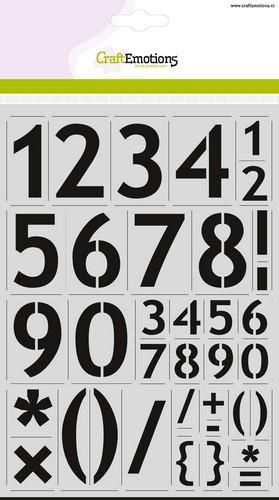 CraftEmotions Schablone - Zahlen Basic A4 - H=57mm 