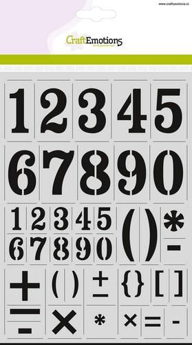 CraftEmotions Schablone - Zahlen vintage A4 - H=56mm 