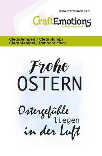 CraftEmotions Silikon Stempel Set 6 x 7cm 2tlg. - Text - Frohe Ostern 