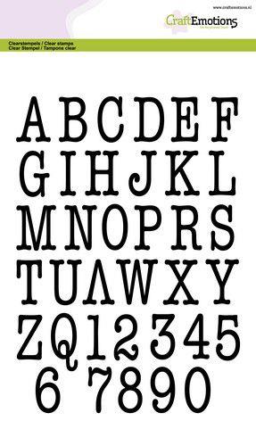 CraftEmotions Silikon Stempel Set A5 36tlg. - Alphabet Typewriter Großbuchstaben 