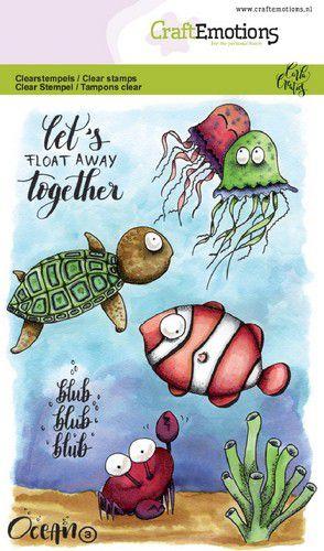 CraftEmotions Silikon Stempel Set A6 7tlg. - Ozean 3 by Carla Creaties 