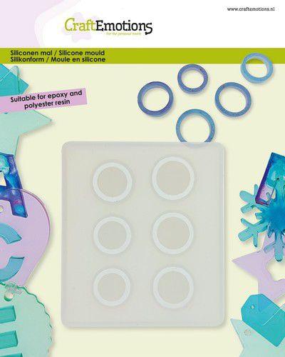 CraftEmotions Silikonform 6 Ringe glatt 8x9cm 