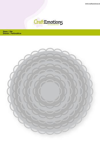 CraftEmotions Stanz- und Prägeschablone 10tlg - BIG XL - Kreis mit Halbkreisen 
