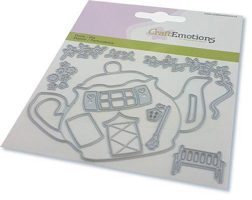 CraftEmotions Stanz- und Prägeschablone 11tlg - Elfen - Haus Teekanne 