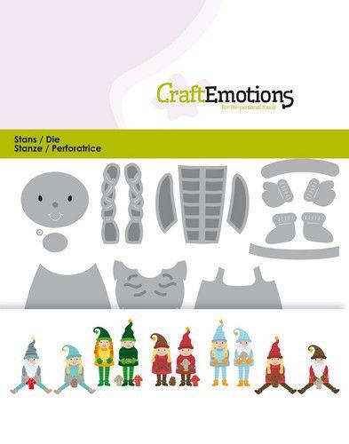 CraftEmotions Stanz- und Prägeschablone 12tlg - Weihnachtsgnom 
