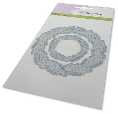 CraftEmotions Stanz- und Prägeschablone 2tlg - Kranz aus Tannenzweigen 