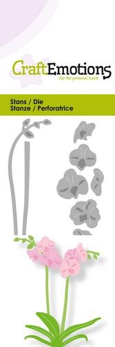 CraftEmotions Stanz- und Prägeschablone 3tlg - Orchidee mit langen Stiel 