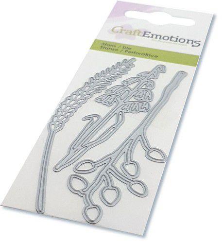 CraftEmotions Stanz- und Prägeschablone 3tlg - getrockneten Blumen - Gräser 