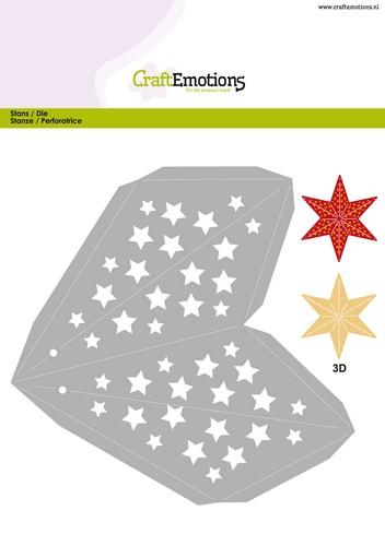 CraftEmotions Stanz- und Prägeschablone 4tlg - Weihnachts 3D Stern 23cm 