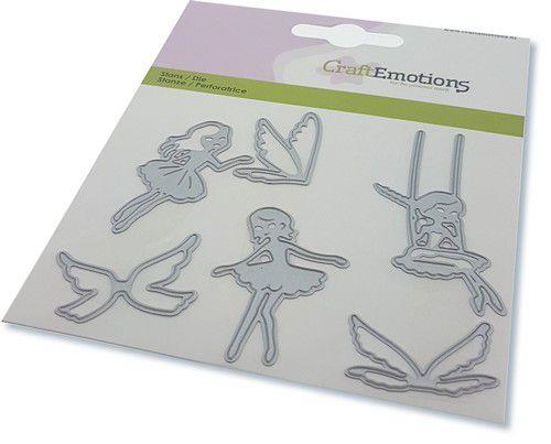 CraftEmotions Stanz- und Prägeschablone 6tlg - 3 Elfen 