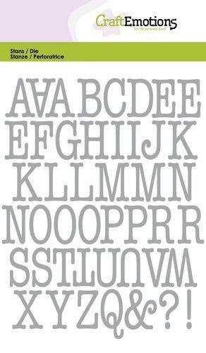 CraftEmotions Stanz- und Prägeschablone - Alphabet Typewriter Grossbuchstaben 