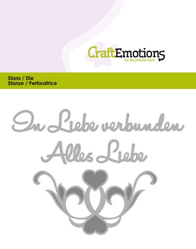 CraftEmotions Stanzschablone - Text Deutsch - Alles Liebe 