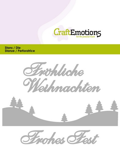 CraftEmotions Stanzschablone - Text Deutsch - Fröhliche Weihnachten 
