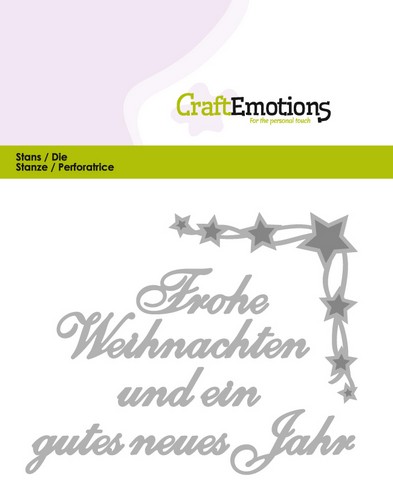 CraftEmotions Stanzschablone - Text Deutsch - Frohe Weihnachten 