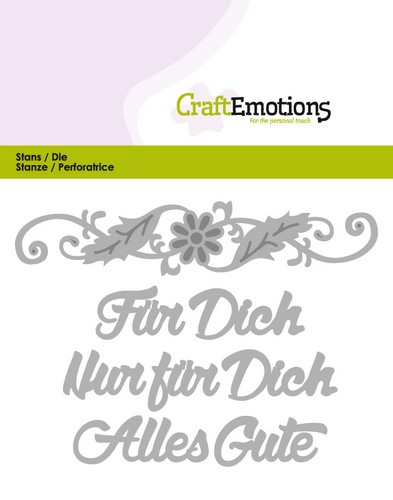 CraftEmotions Stanzschablone - Text Deutsch - Für dich 