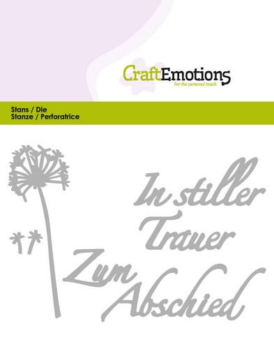 CraftEmotions Stanzschablone - Text Deutsch - In stiller Trauer 