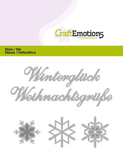 CraftEmotions Stanzschablone - Text Deutsch - Winterglück 