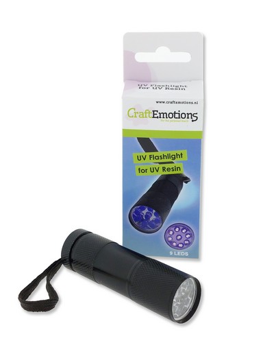 CraftEmotions UV-Taschenlampe LED 90mmx25mm 