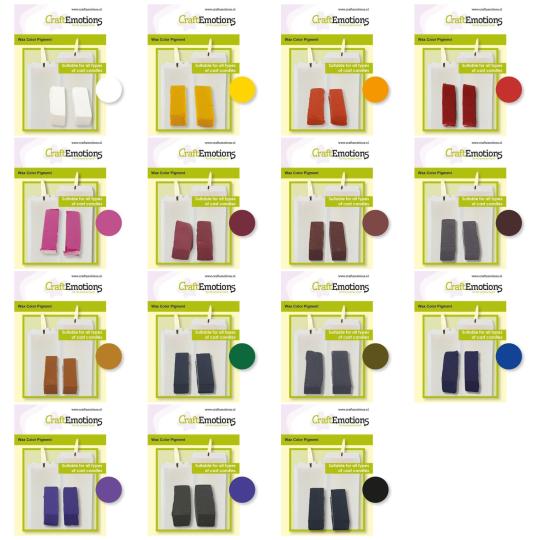 CraftEmotions Wachs Farbpigment - 2 Sticks 30 x 10 x 10mm - ca. 5g 