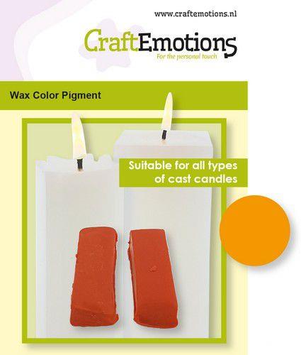 CraftEmotions Wachs Farbpigment - 2 Sticks 30 x 10 x 10mm - ca. 5g Orange Orange