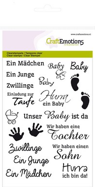 CraftEmotions clearstamps A6 - Texte Baby 
