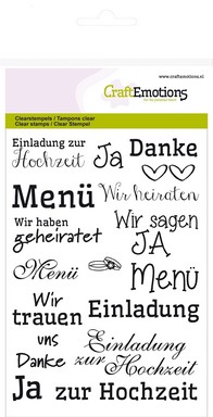 CraftEmotions clearstamps A6 - Texte Hochzeit 