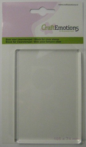 Craftemotions Acrylblock für Clear Stempel, 105x74mm - 8mm, transparent 