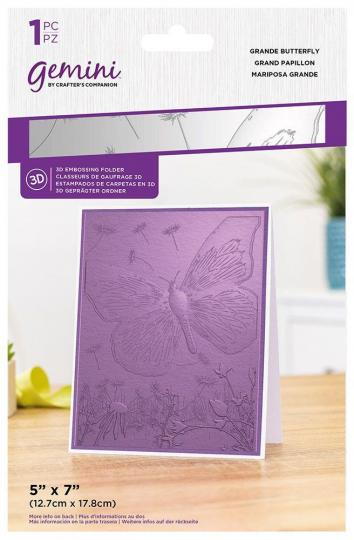 Crafter's Companion Gemini 3D Prägefolder (12,7 x 17,9cm) - Großer Schmetterling 