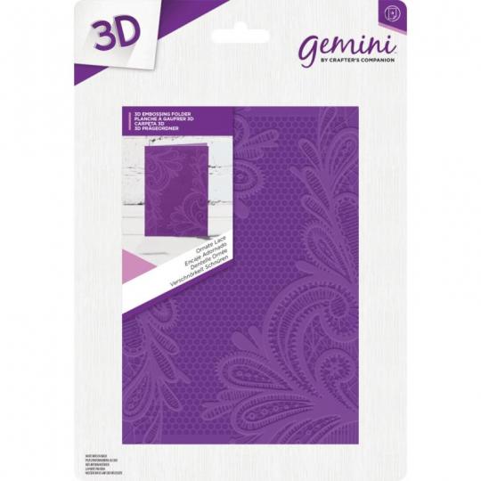 Crafter's Companion Gemini 3D Prägefolder (12,7 x 17,9cm) - Verschnörkelte Spitze 