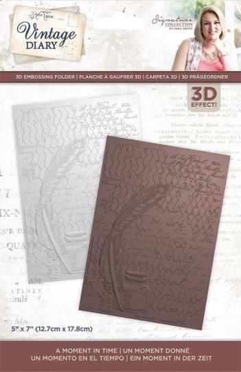Crafter's Companion Vintage Diary 3D Prägefolder (12.7x17.7 cm) - Ein Moment 