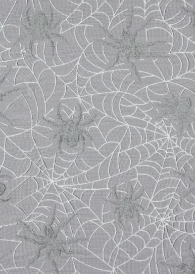 CreaPop Deko-Stoff Halloween Spyder schwarz-weiss-silber 29cm x 1m 