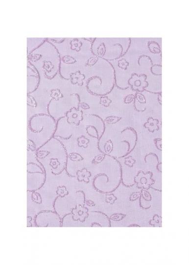 CreaPop Deko-Stoff Organza Blumenranke mit Glimmer - pflaume 29cm x 1m 