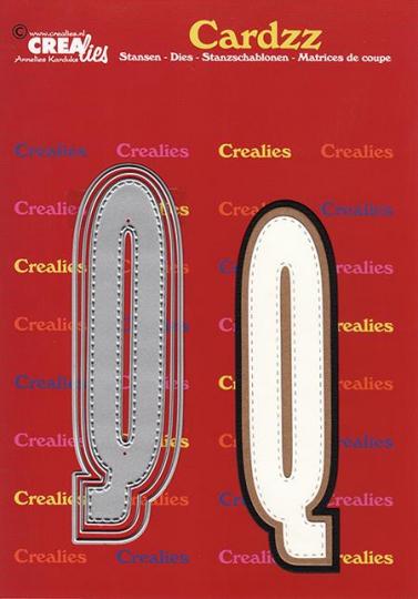 Crealies Cardzz Stanzschablone 3tlg. No.417 - Alphabet - Q - 