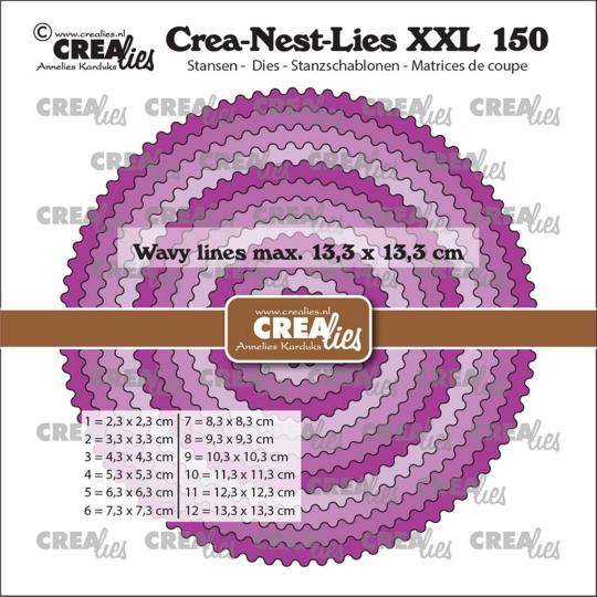 Crealies Crea-Nest-Lies XXL no. 149 Stanzschablone Kreis mit Wellenlinien 