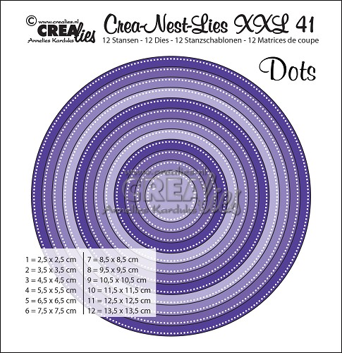 Crealies Crea-Nest-Lies XXL no. 41 Stanzschablone Kreis mit Punkten 