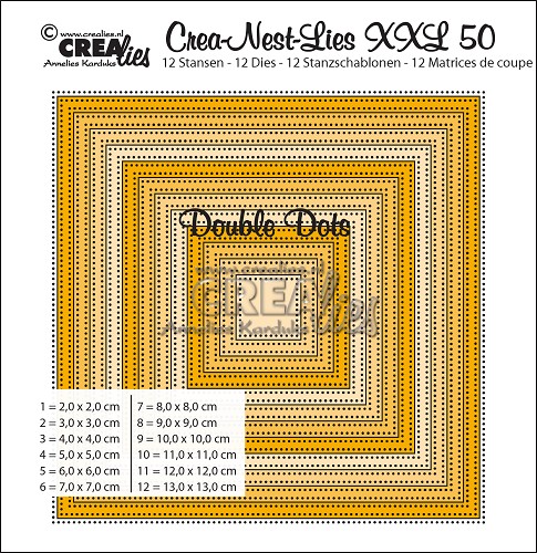 Crealies Crea-Nest-Lies XXL no. 50 Stanzschablone Quadrat Doppel Punkte 
