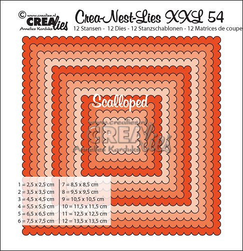 Crealies Crea-Nest-Lies XXL no. 54 Stanzschablone Scalloped Quadrat 
