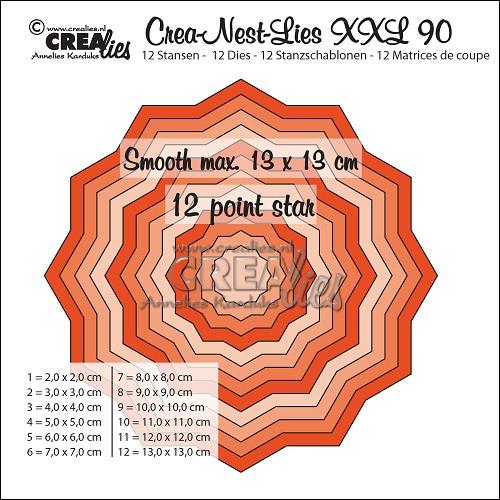 Crealies Crea-Nest-Lies XXL no. 90 Stanzschablone Stern mit 12 Spitzen 