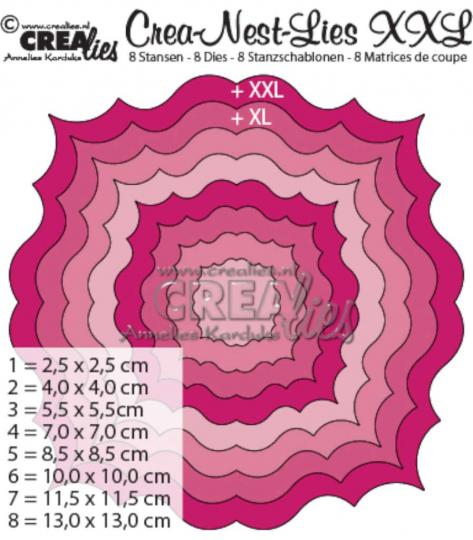Crealies Crea-nest-Lies XXL no. 5 Stanzschablone Ornament Quadrat 