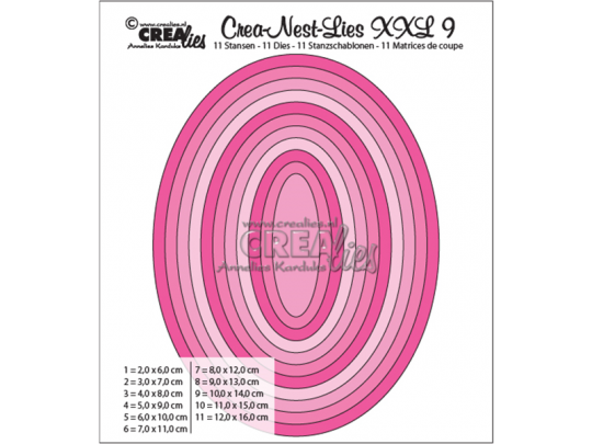 Crealies Crea-nest-Lies XXL no. 9  Stanzschablone oval basis 
